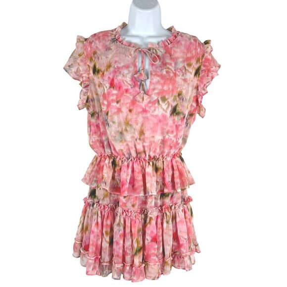 Misa Los Angeles Lilian Dress Small Taza Floral Tiered Ruffle Romantic DR-1554 - Picture 1 of 9